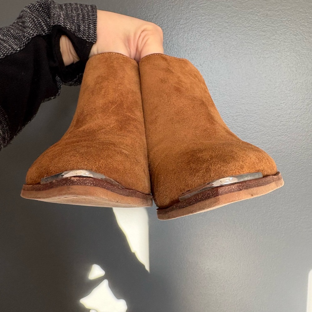 Marc Fisher- Tan Suede Ankle Booties - Picture 5 of 11